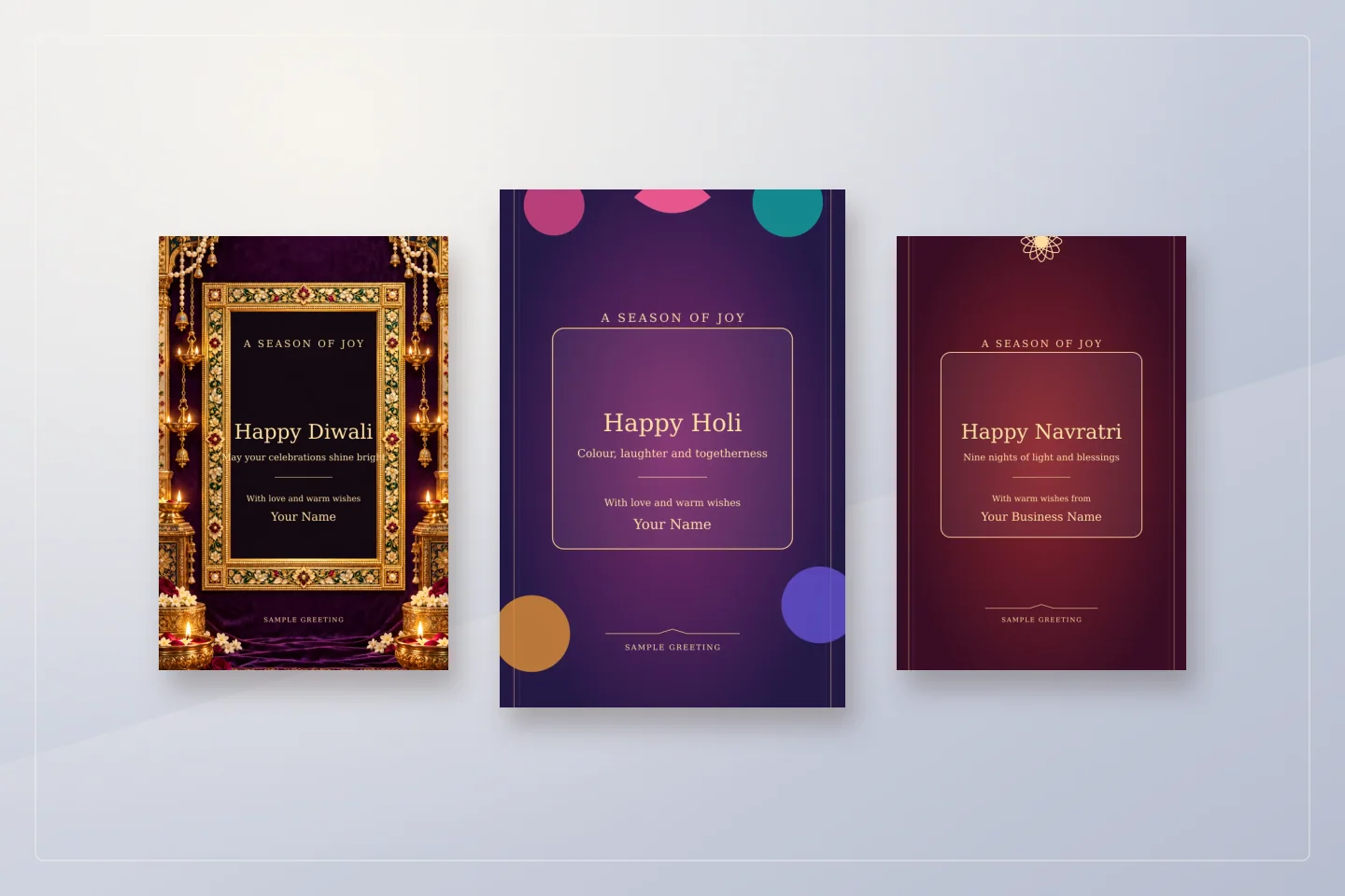 Sample designs for festival greeting message ideas that feel personal