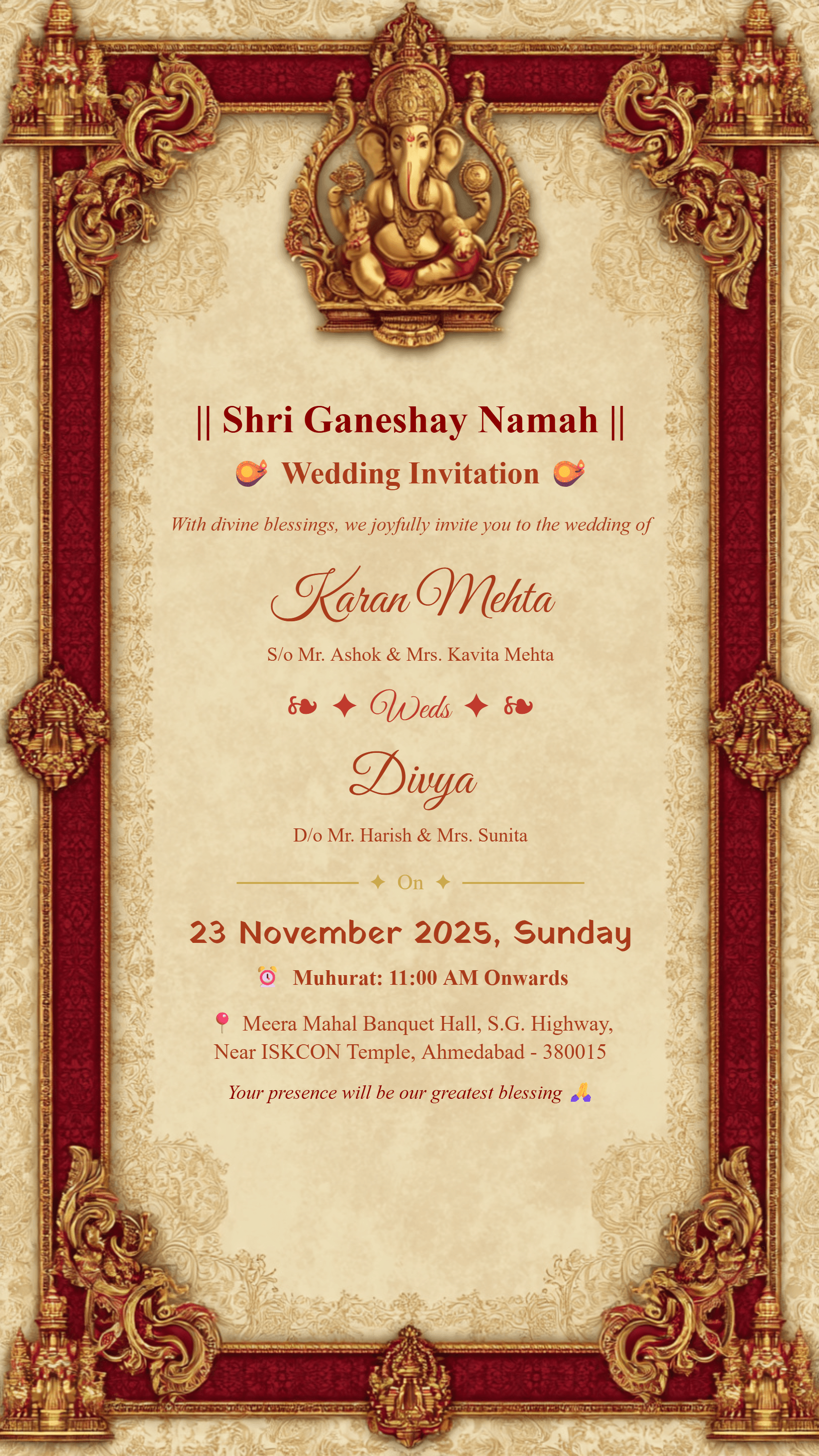 Ganesh Floral Invitation 16