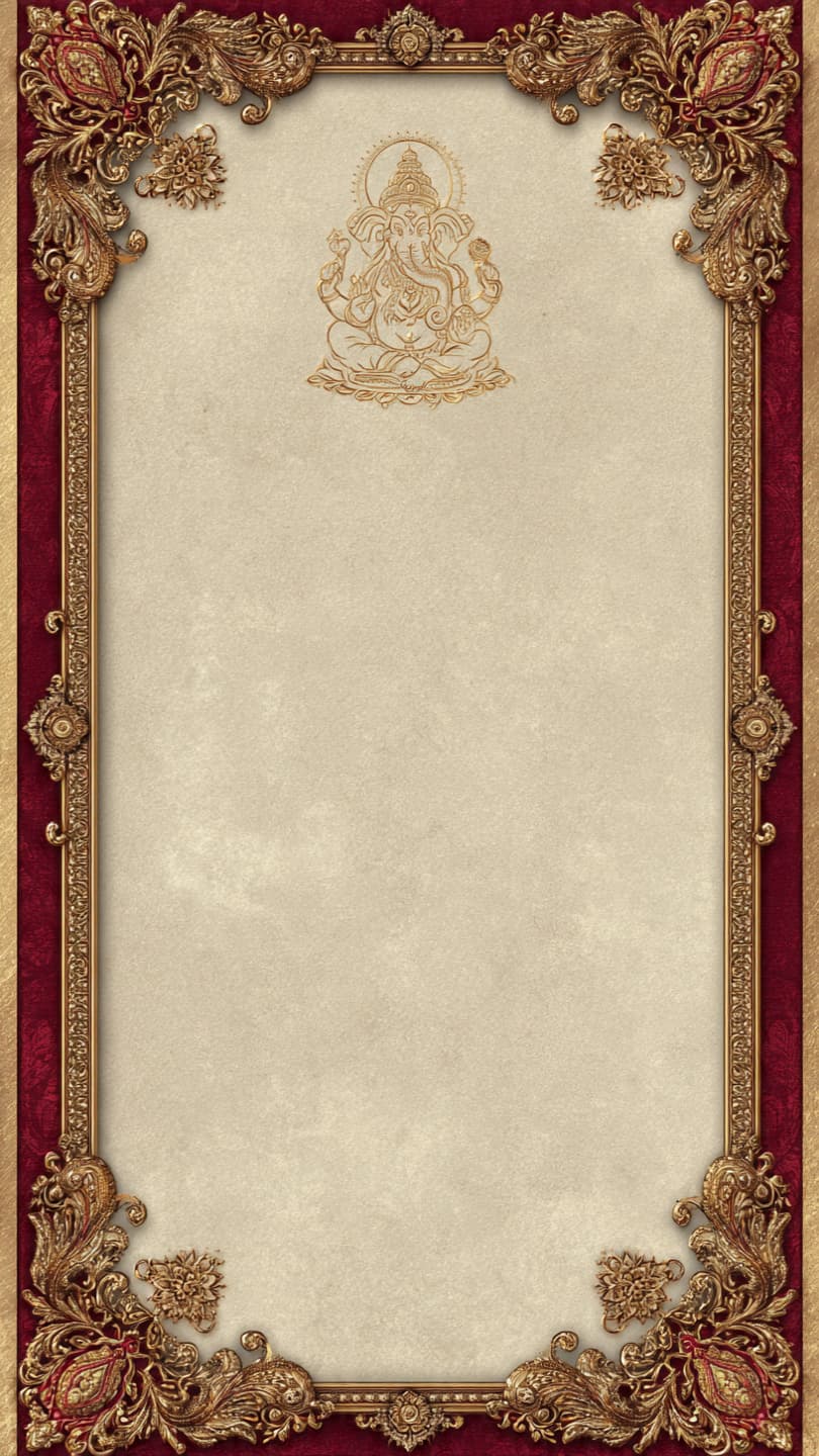 Indian Wedding Card Gold 17