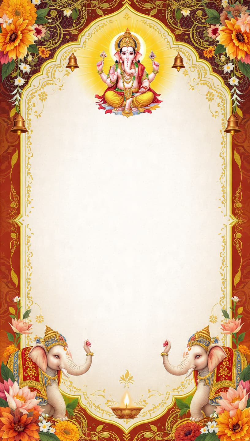 Premium Indian Hindu Wedding Invitation Card 4
