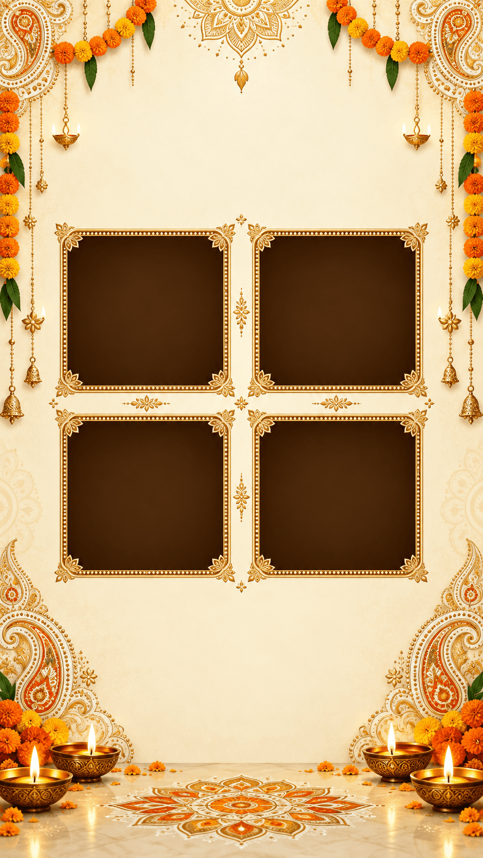 Ivory Diwali Memories editable festival status template