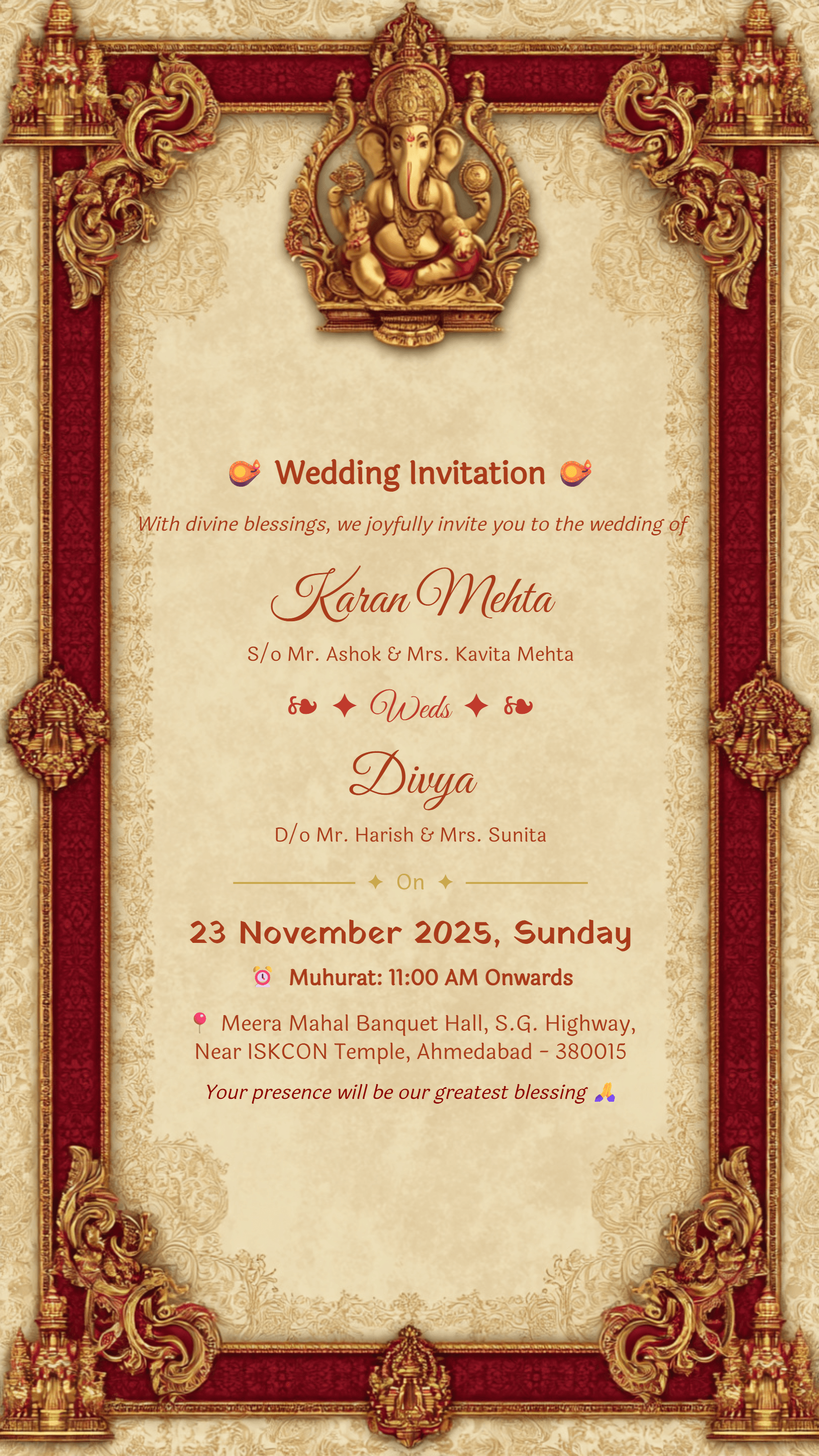 Ganesh Floral Invitation 16