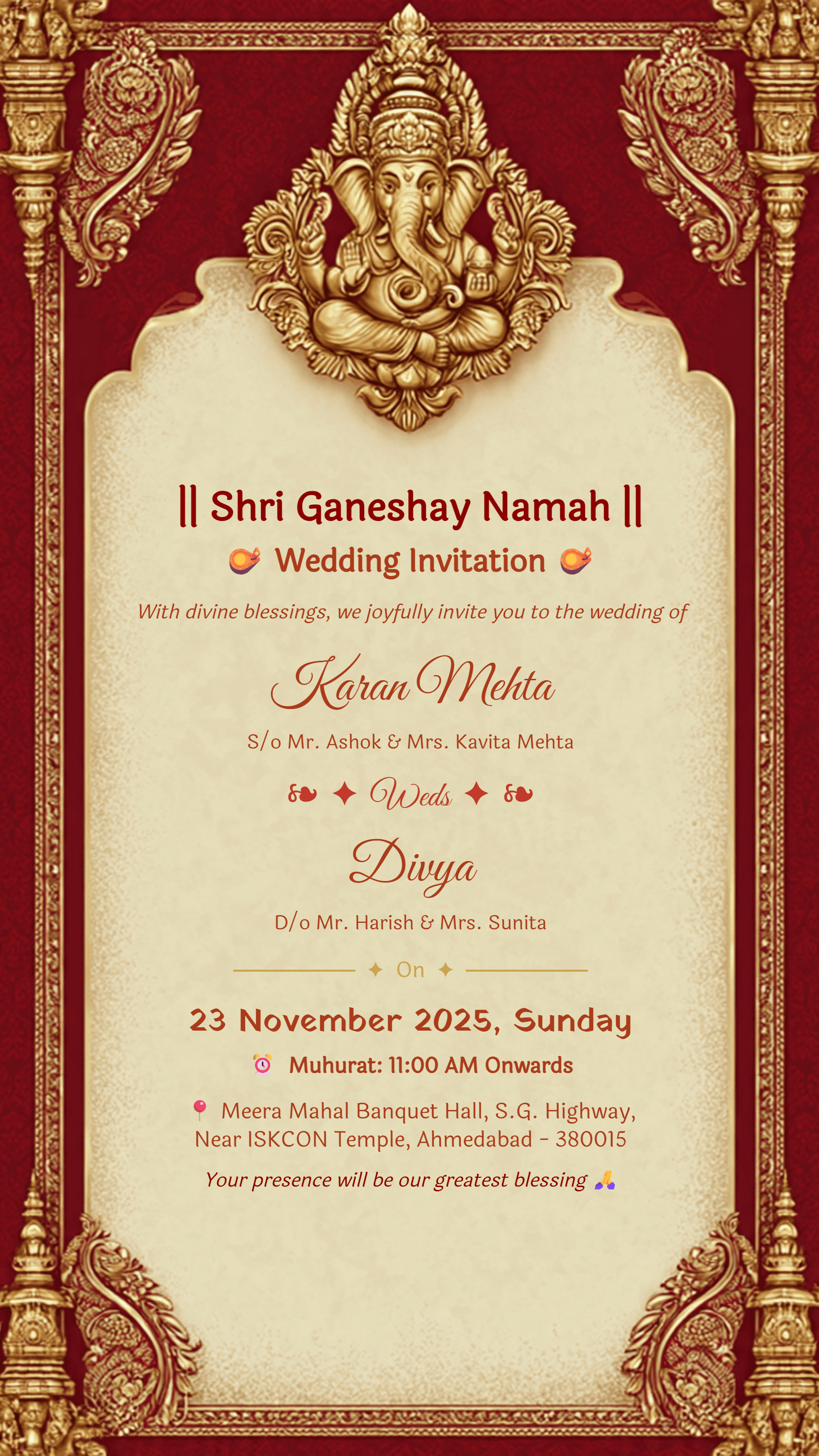 Ganesh Lord Wedding Card 13