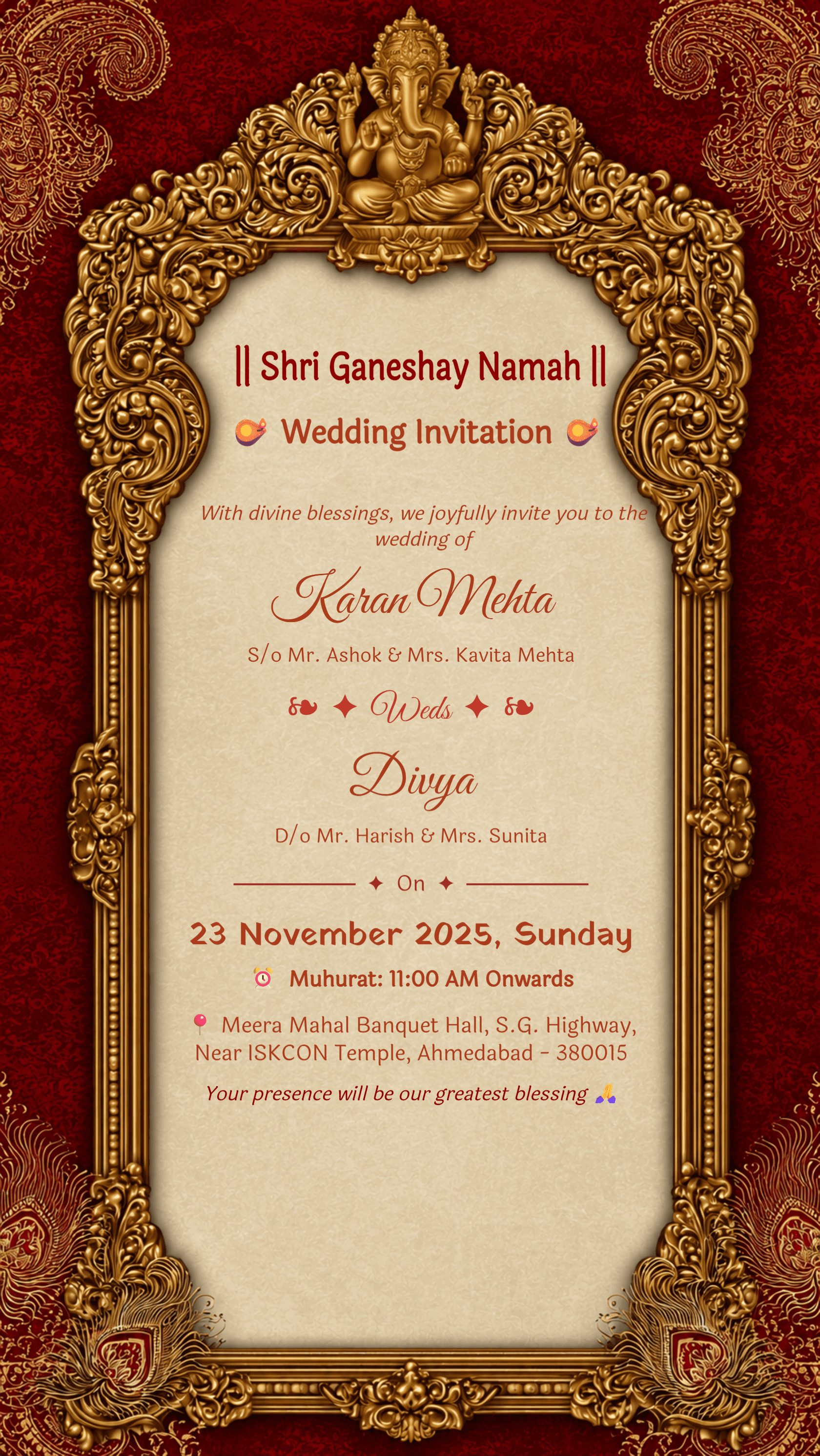 Modern Ganesh Wedding Invitation 12