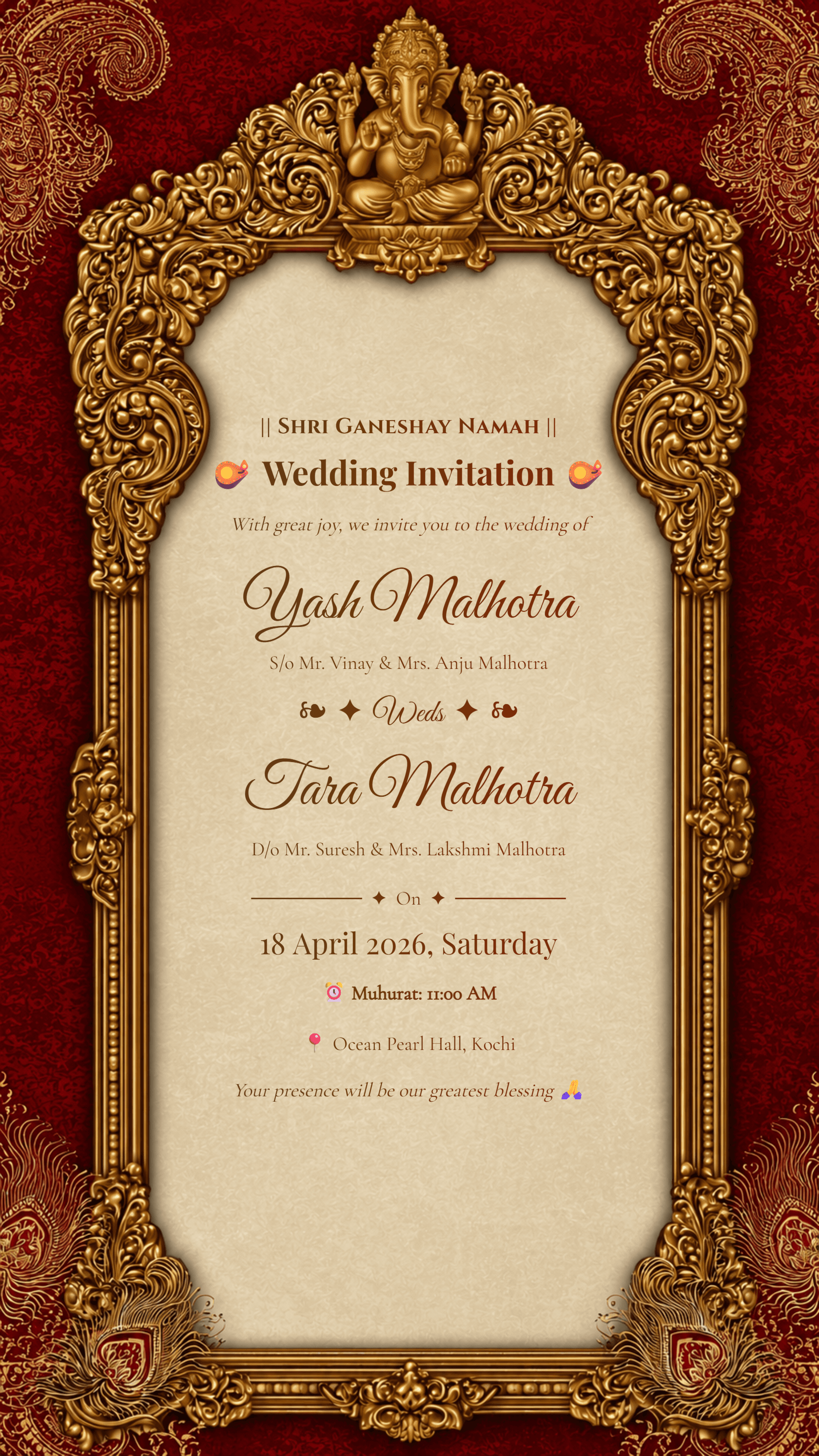 Modern Ganesh Wedding Invitation 11