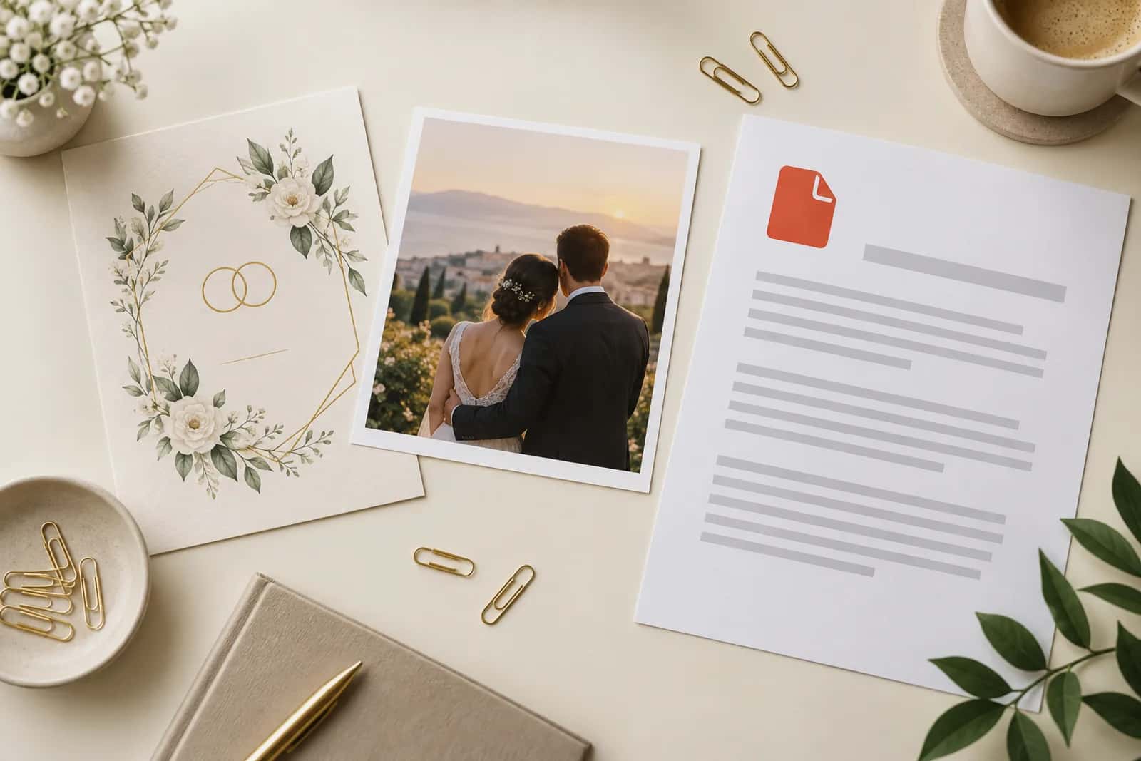 Wedding stationery and envelope