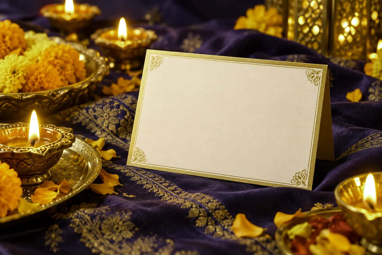 Festive Diwali greeting with lights