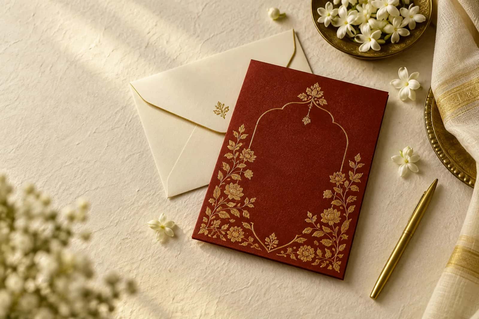 Elegant wedding invitation stationery