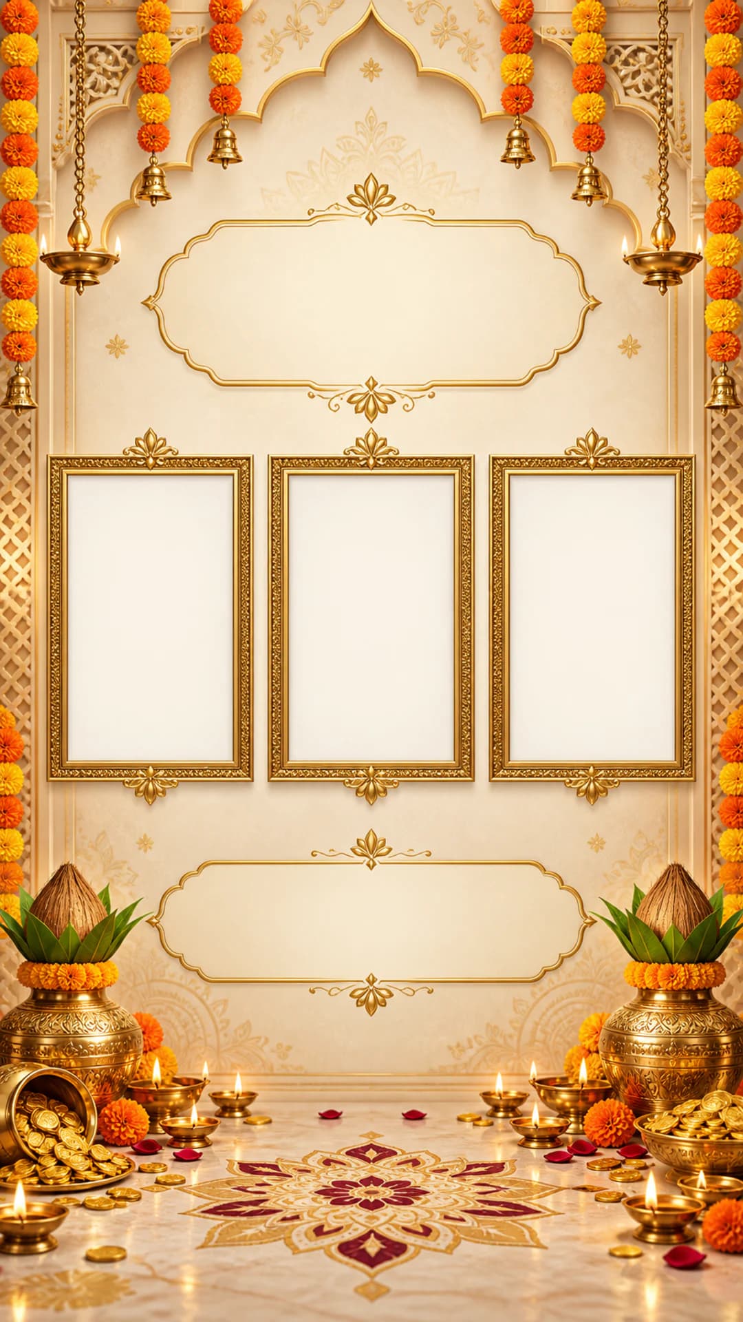 Golden Dhanteras Family Collage editable festival status template