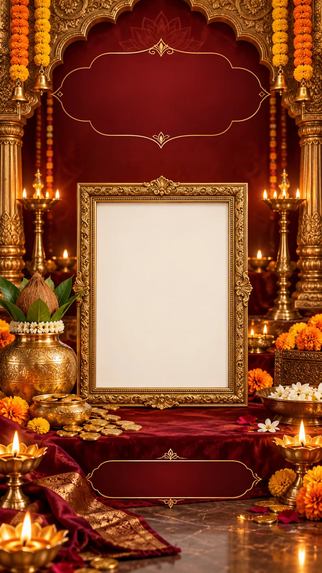 Royal Maroon Dhanteras Portrait editable festival status template