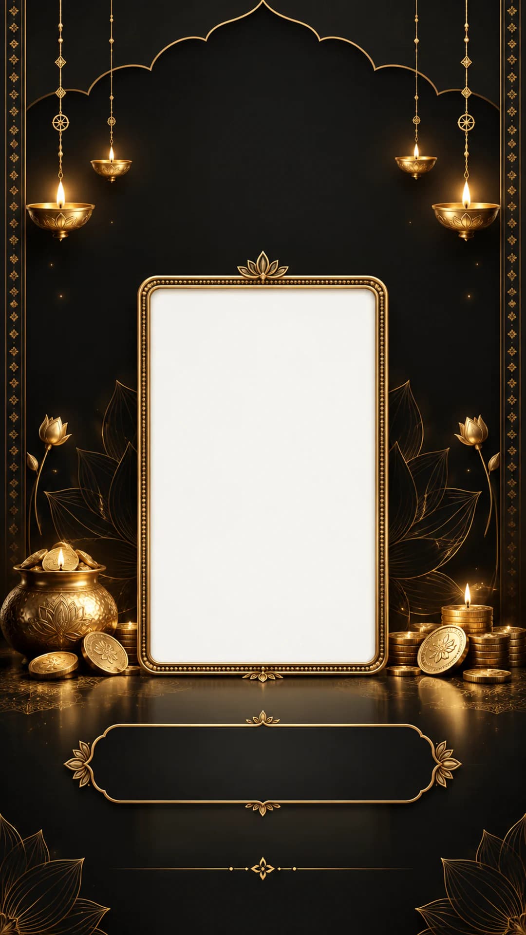 Black Gold Dhanteras Luxury editable festival status template
