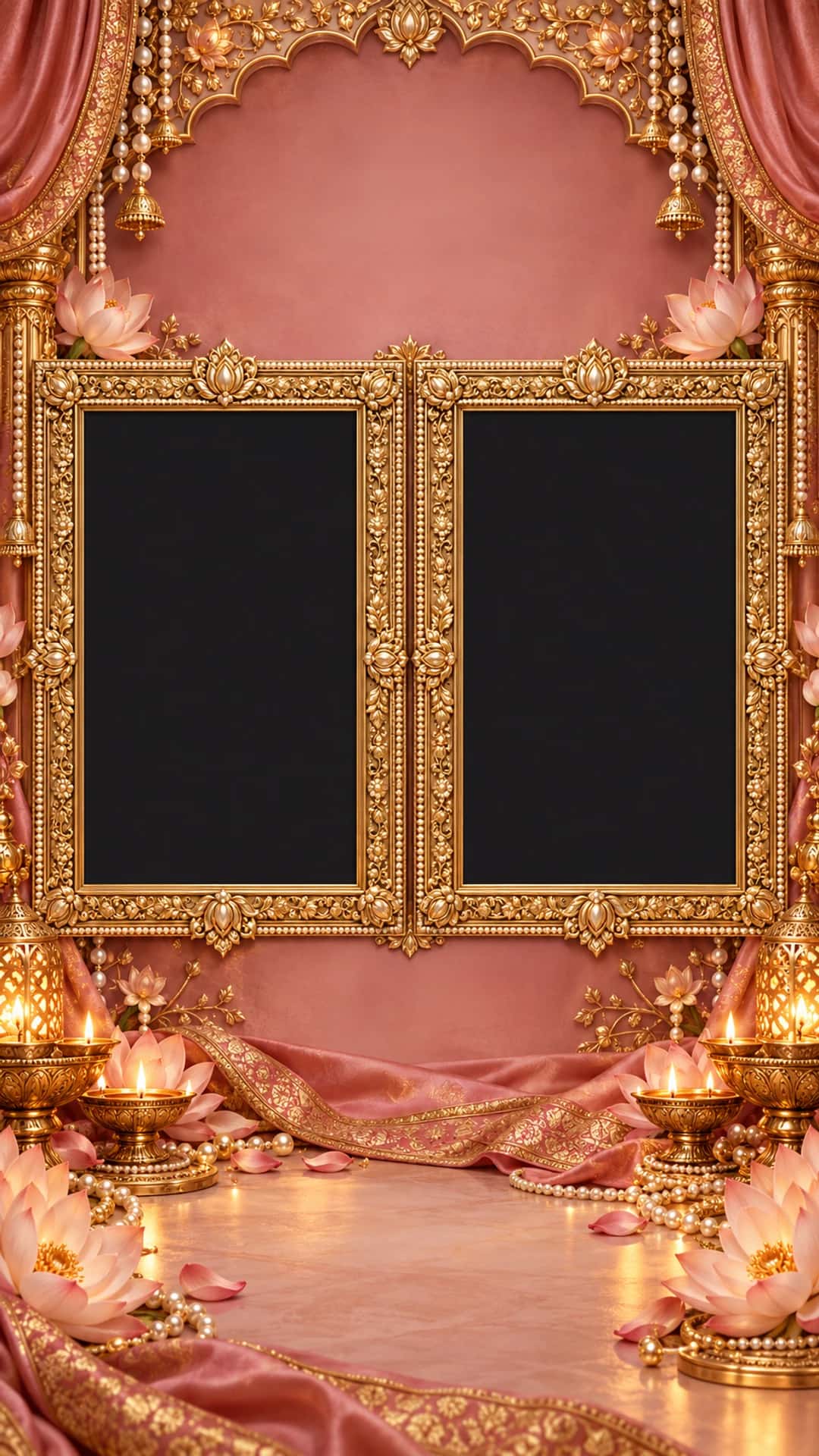 Rose Quartz Royal Diwali Duo editable festival status template