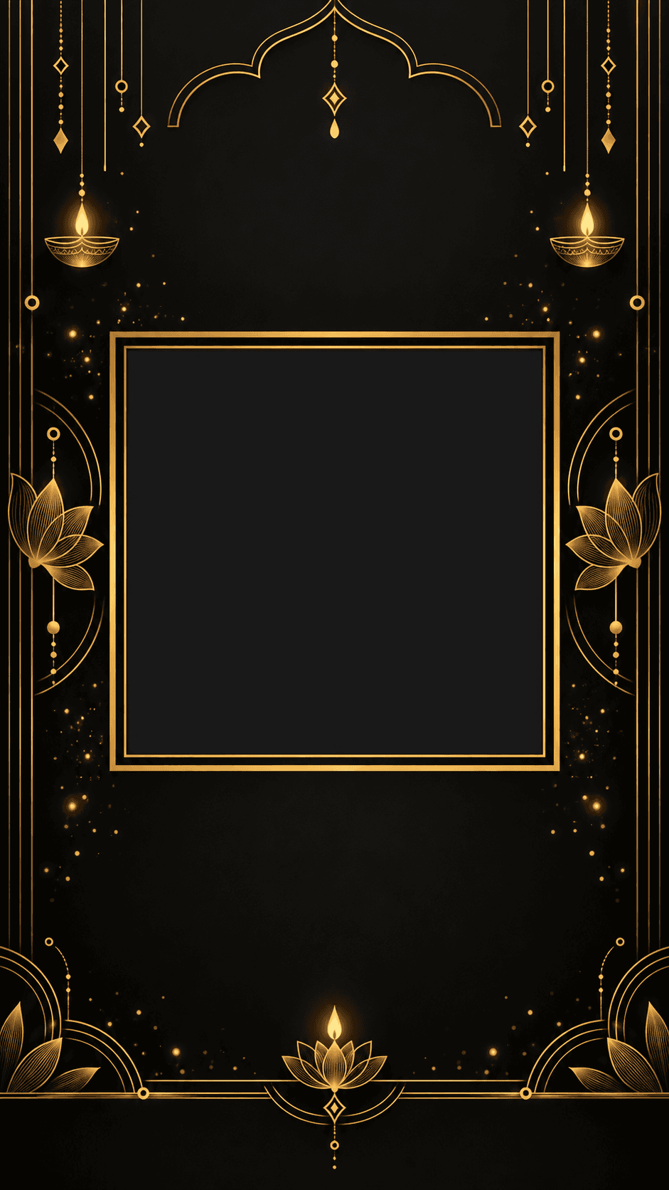Black Gold Luxury Diwali editable festival status template