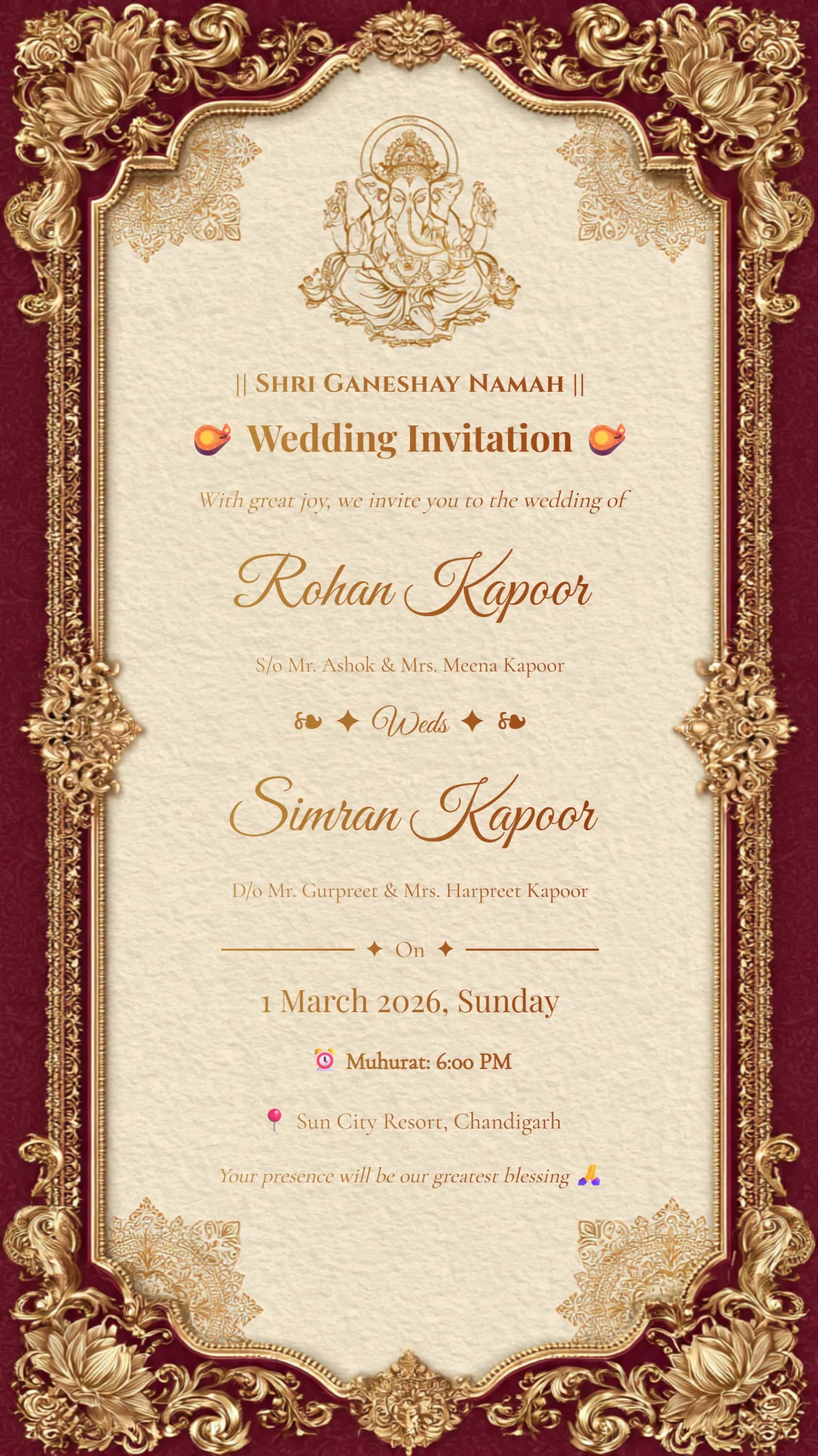 Ganesha Lotus Wedding Invitation 18
