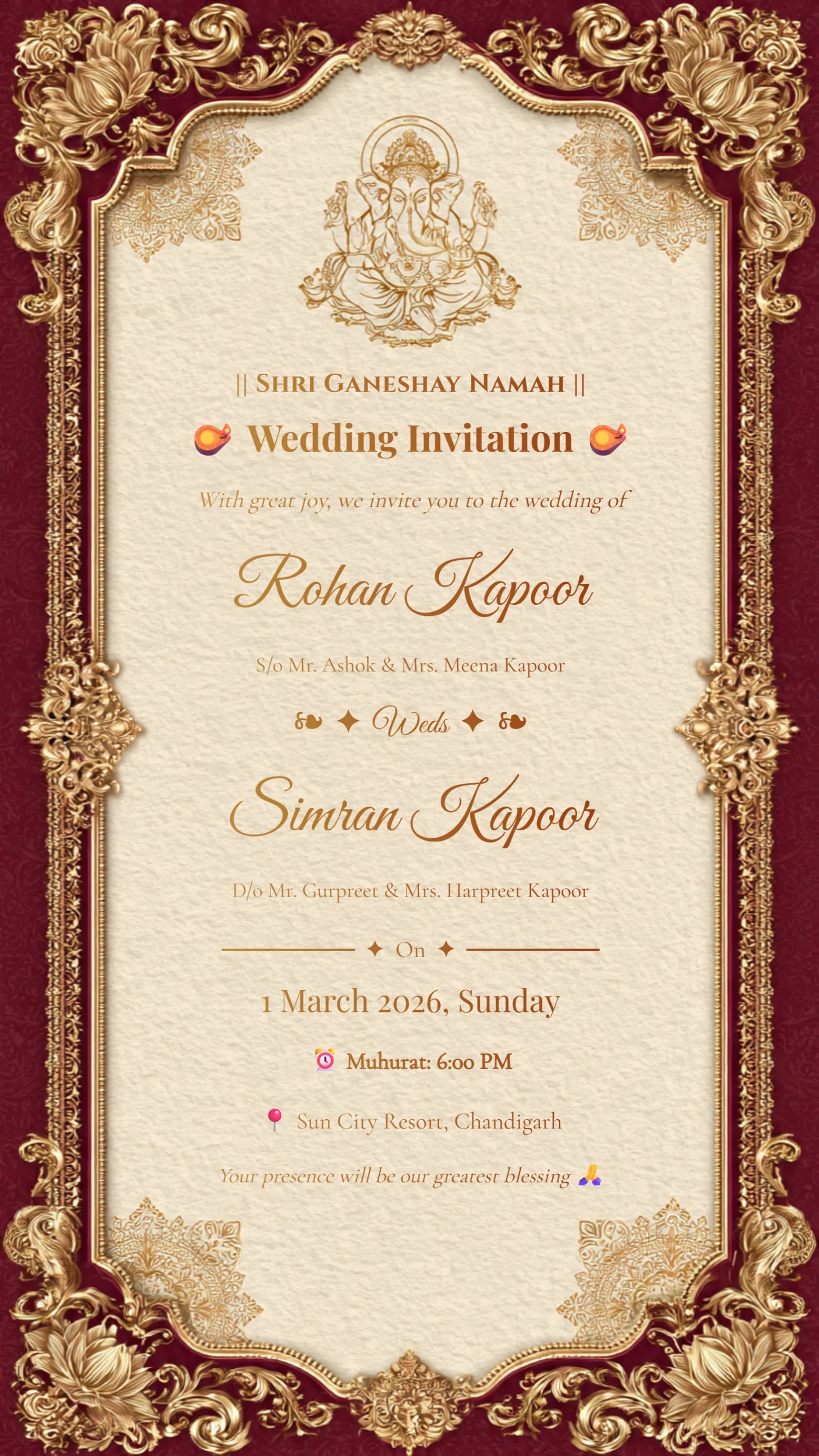 Ganesha Lotus Wedding Invitation 18