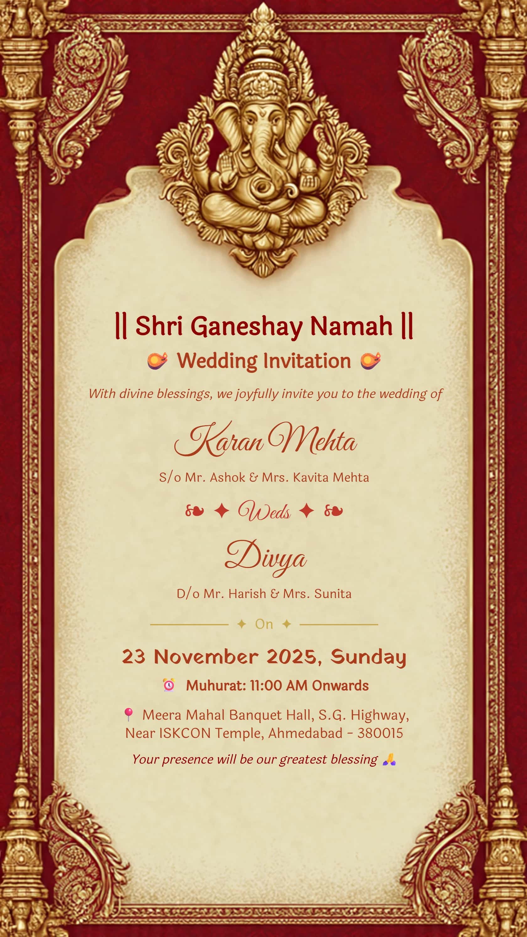 Ganesh Lord Wedding Card 13