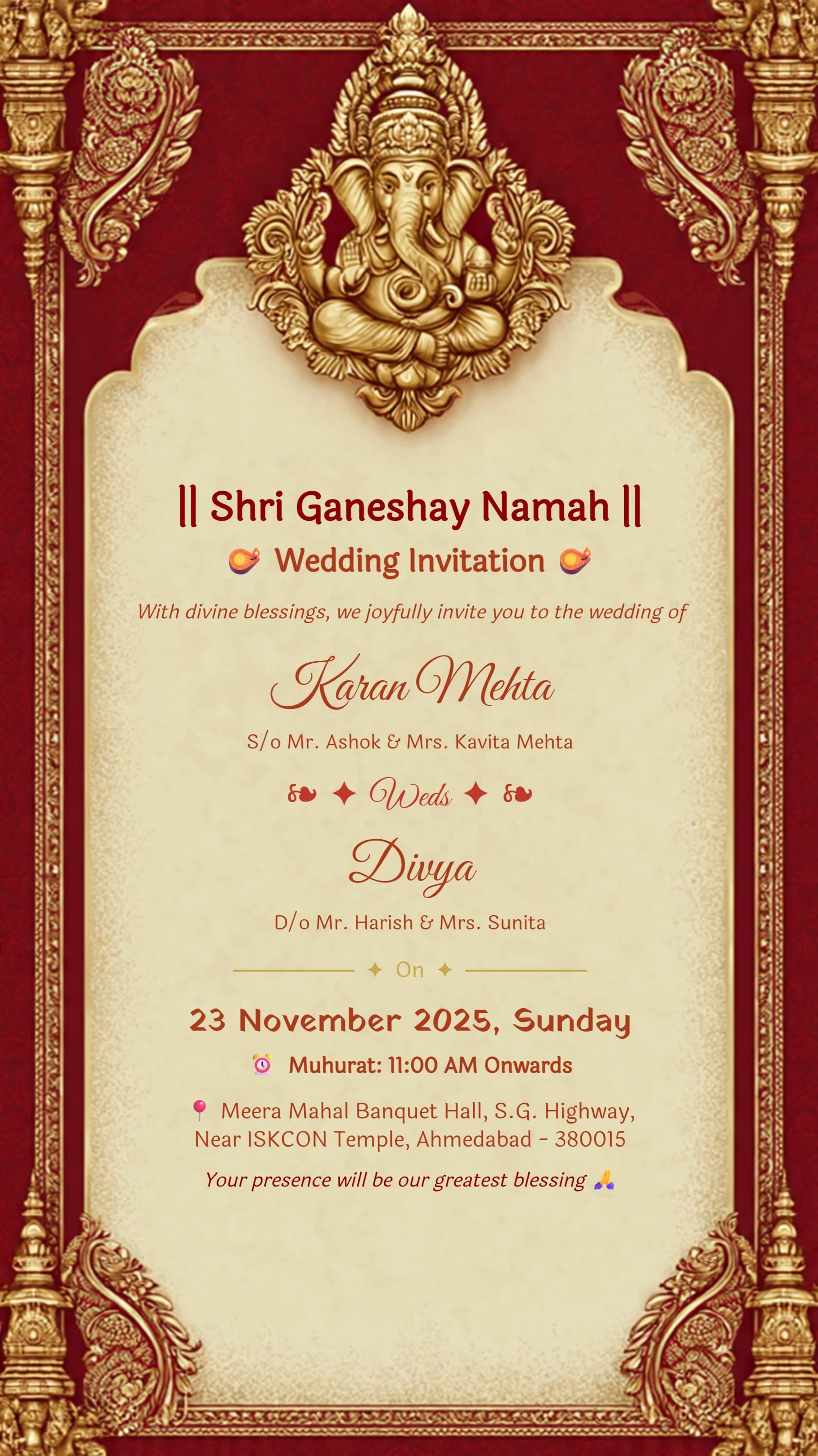 Ganesh Lord Wedding Card 13