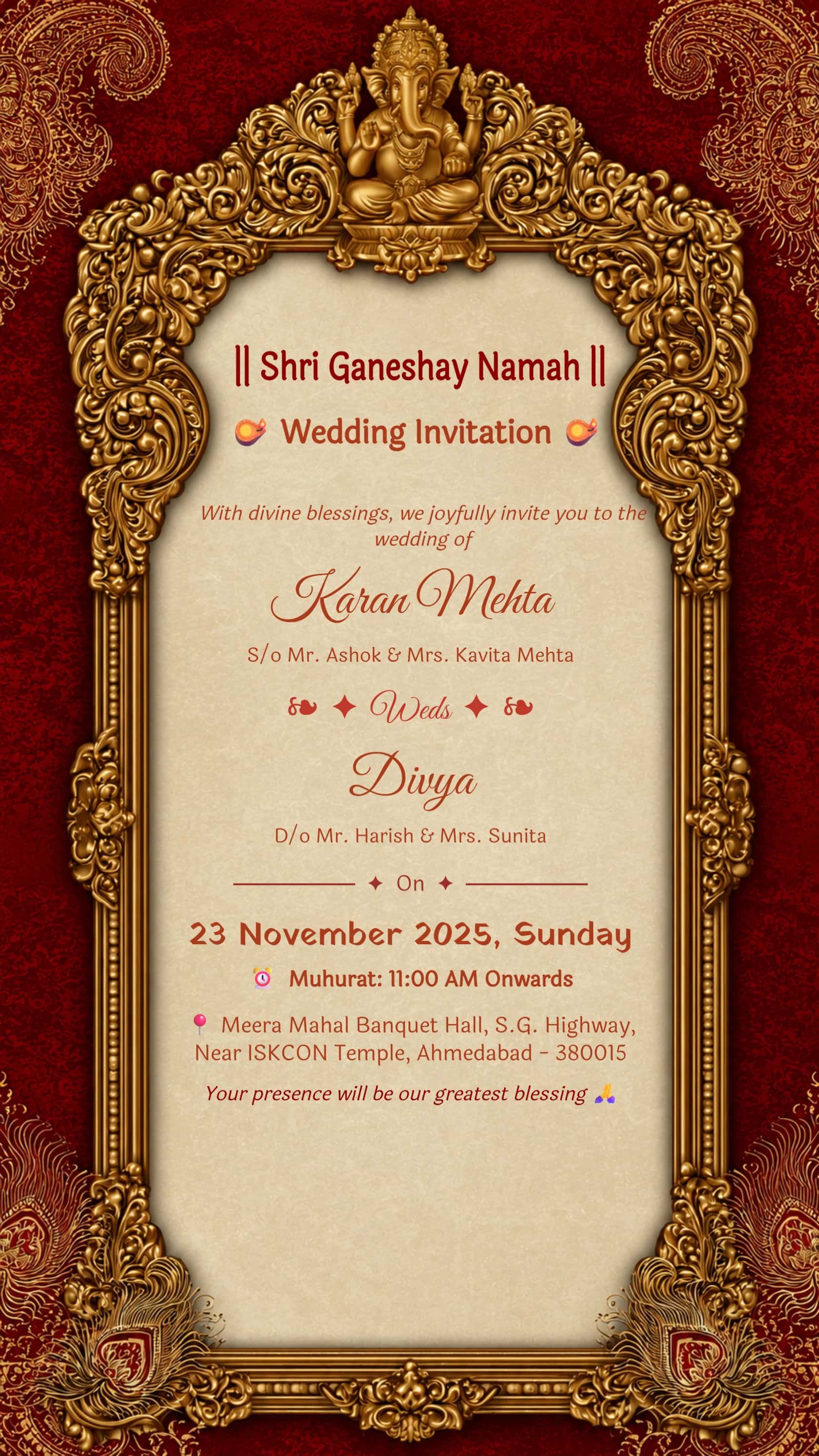 Modern Ganesh Wedding Invitation 12