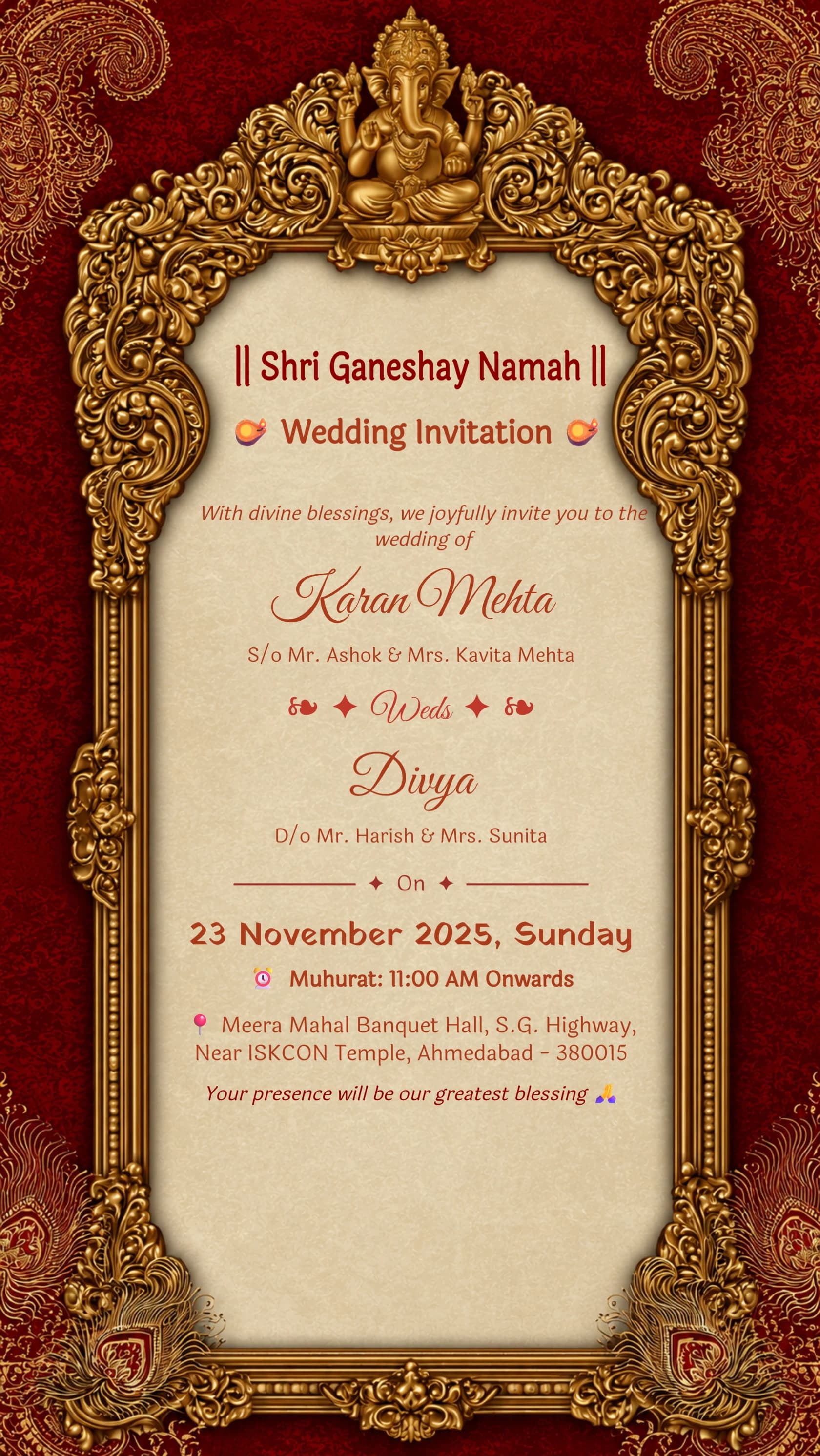 Modern Ganesh Wedding Invitation 12