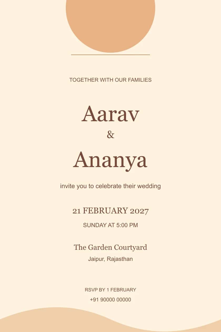 Modern Peach Sunrise Wedding Invitation