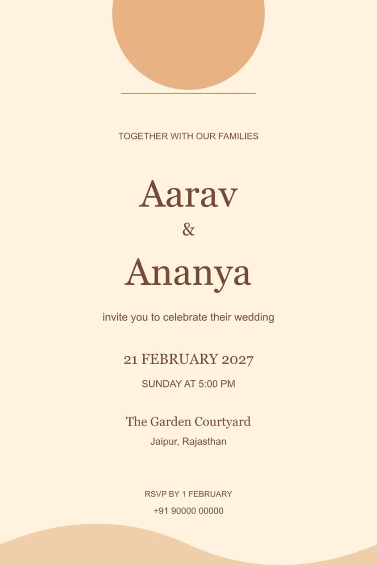 Modern Peach Sunrise Wedding Invitation