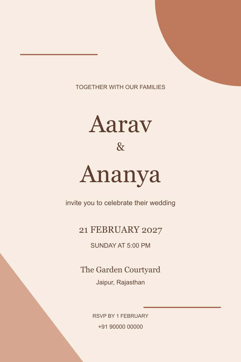 Modern Terracotta Geometric Wedding Invitation