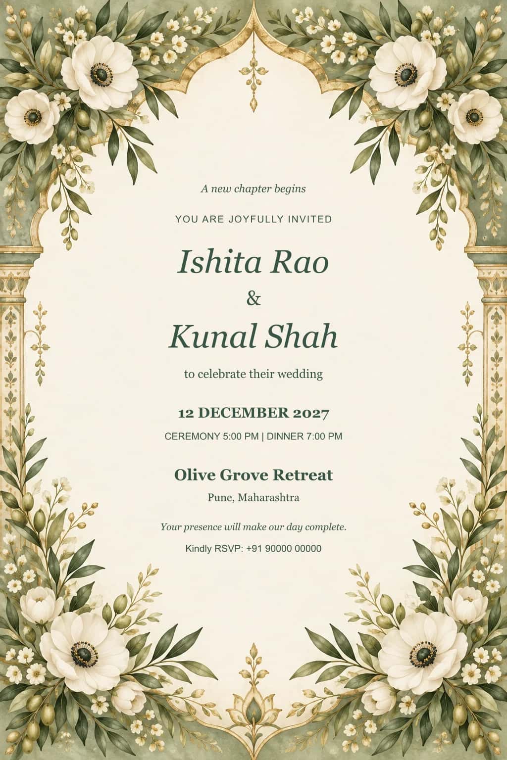 Sage Garden Botanical Wedding Invitation