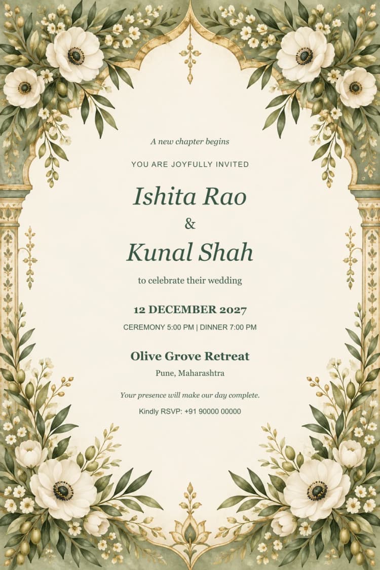 Sage Garden Botanical Wedding Invitation