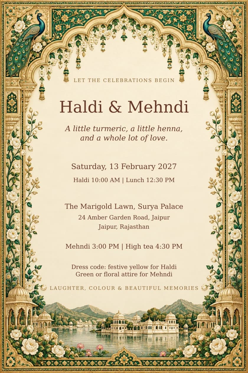 Emerald Palace: Haldi & Mehndi