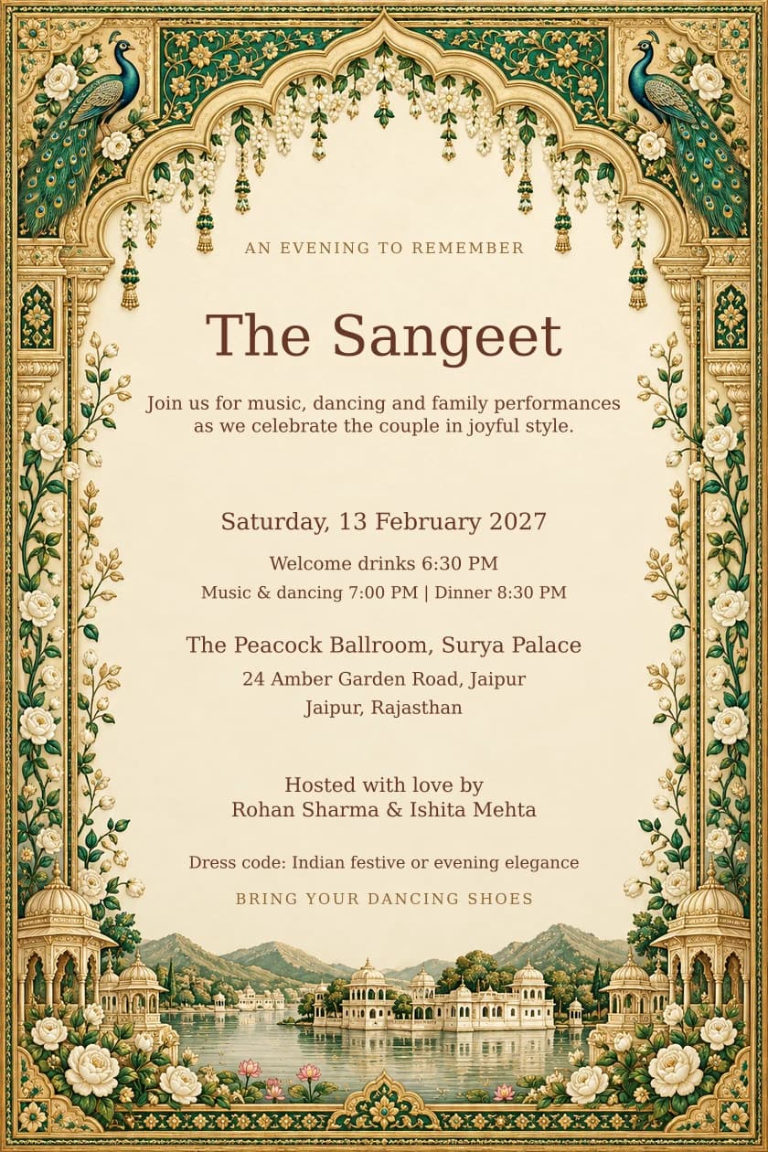 Emerald Palace: Sangeet evening