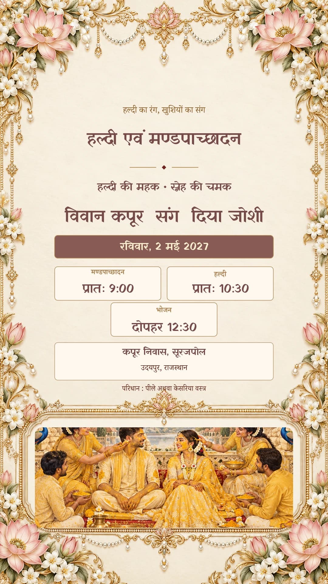 हल्दी एवं मण्डपाच्छादन