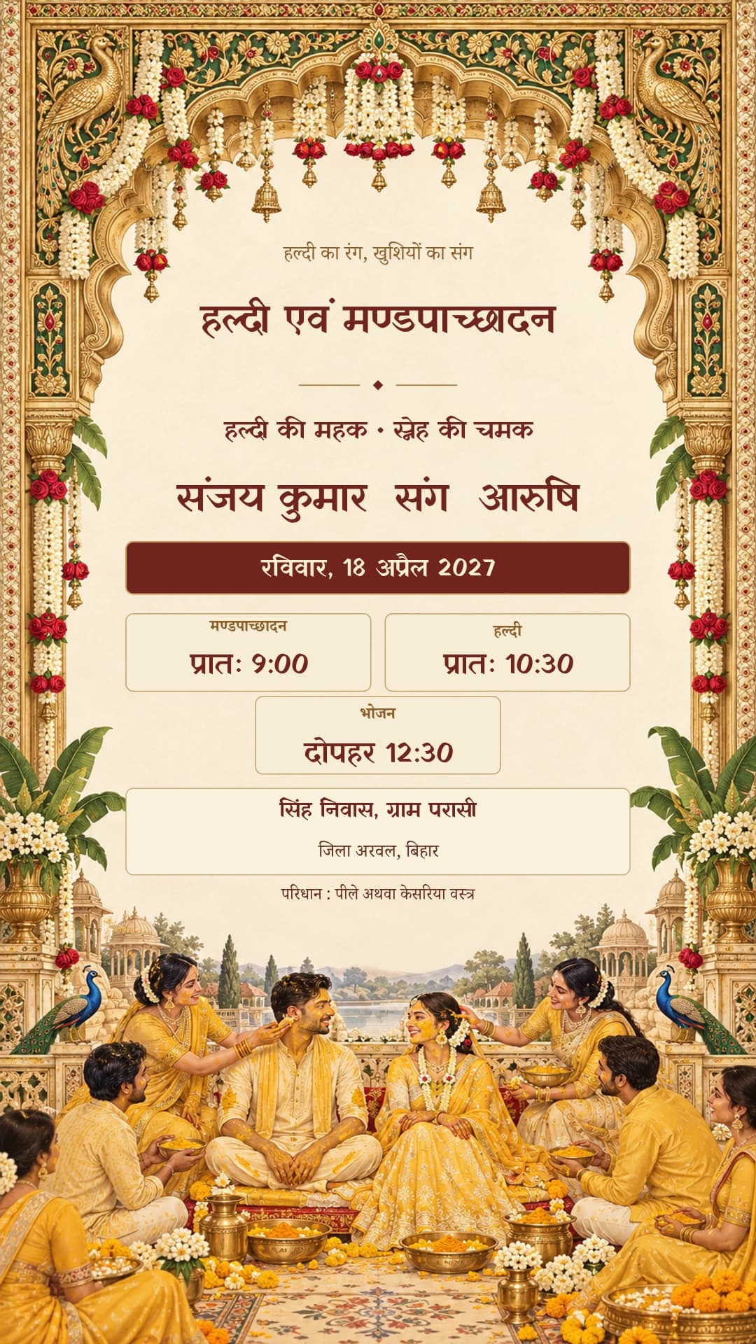 हल्दी एवं मण्डपाच्छादन