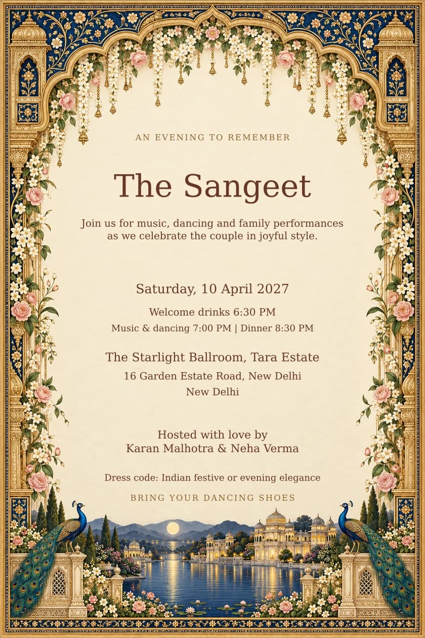 Midnight Jasmine: Sangeet evening