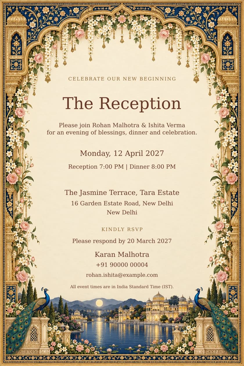 Midnight Jasmine: Reception & RSVP