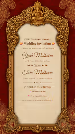 Modern Ganesh Wedding Invitation 11