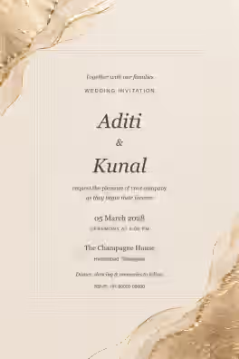 Champagne Editorial Wedding Invitation