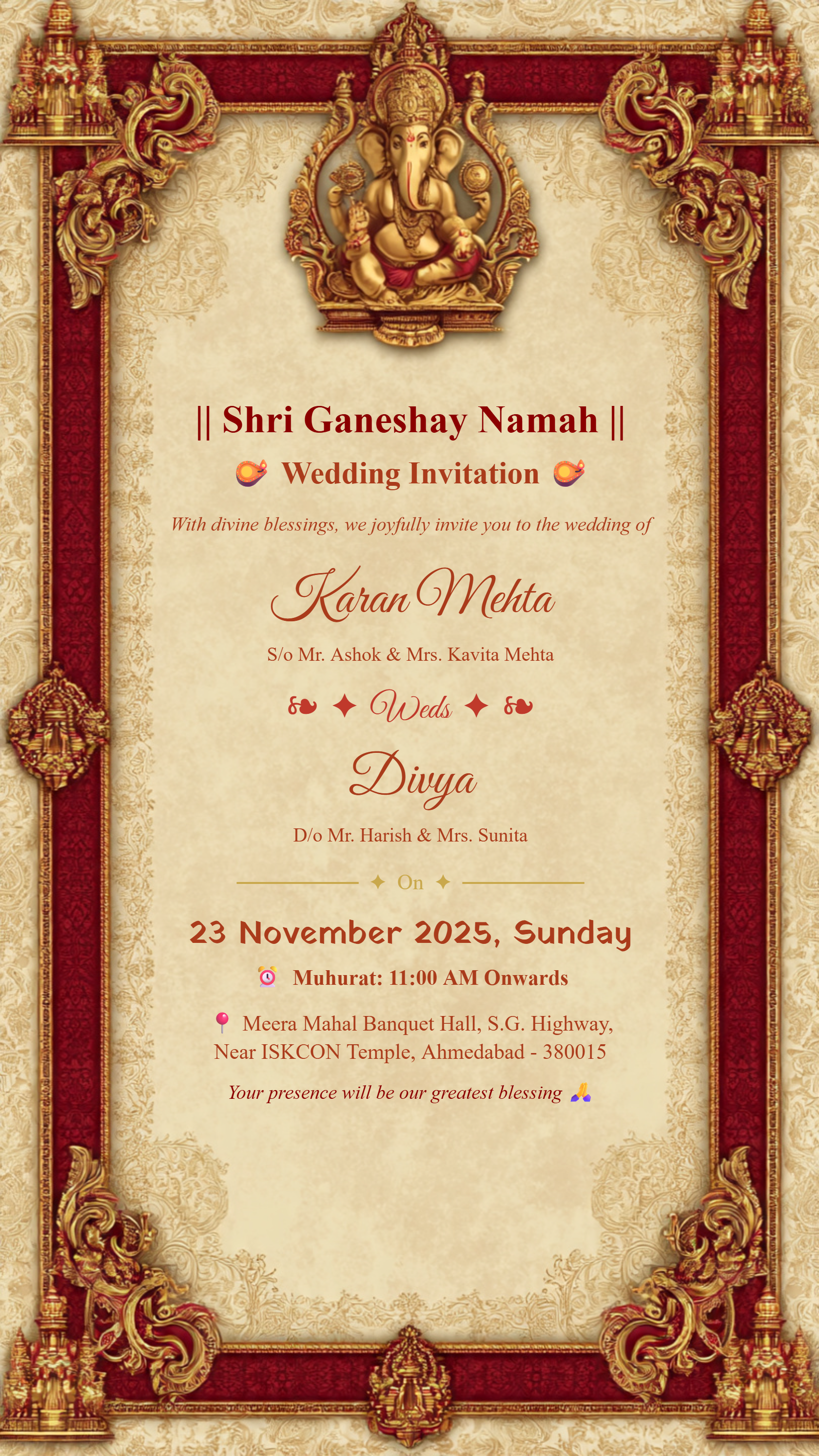 Ganesh Floral Invitation 16