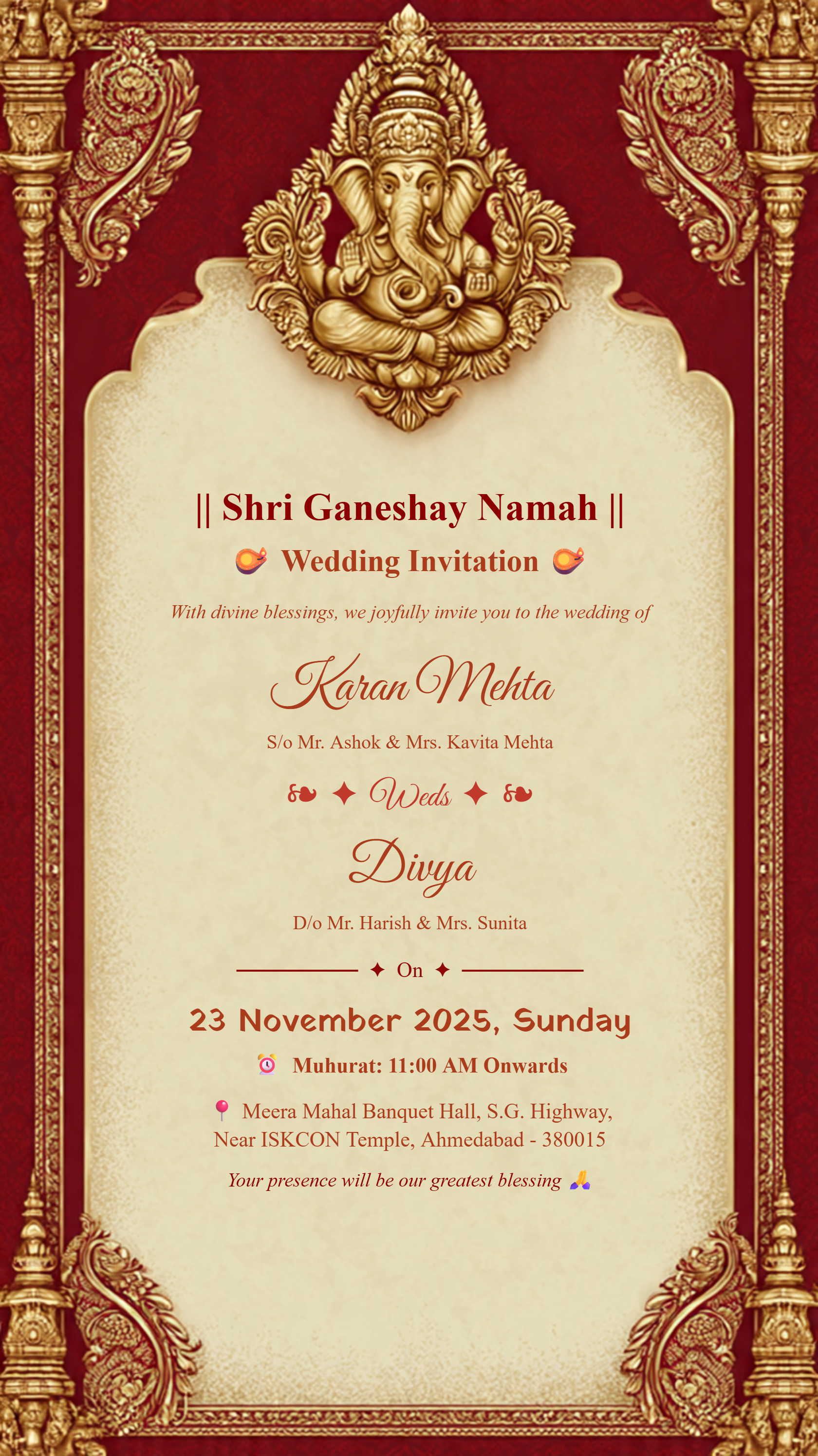 Ganesh Lord Wedding Card 13