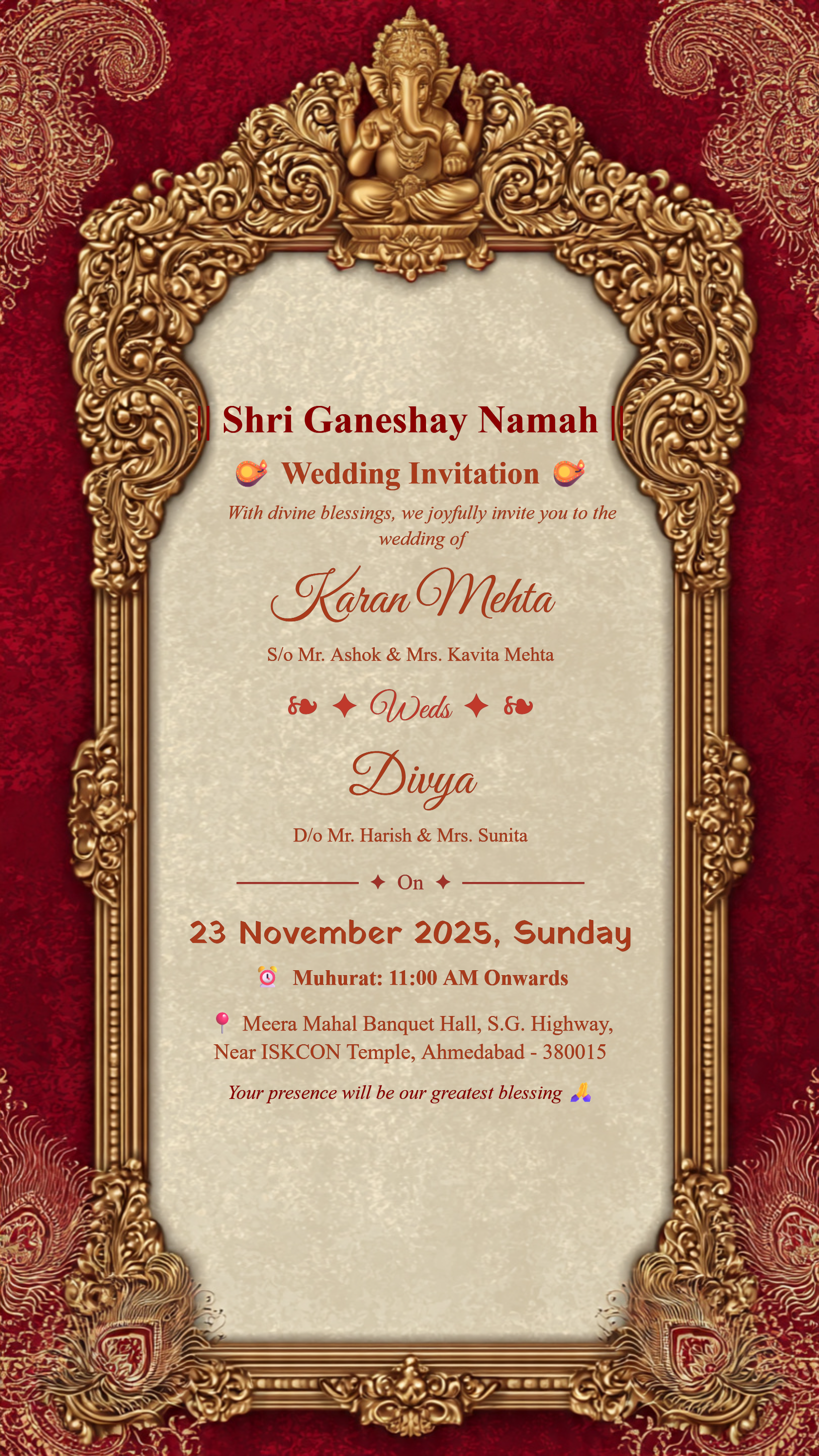 Modern Ganesh Wedding Invitation 12
