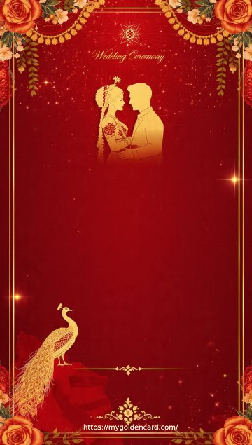 Classic Hindu Wedding Invitation Card Golden Royal Theme