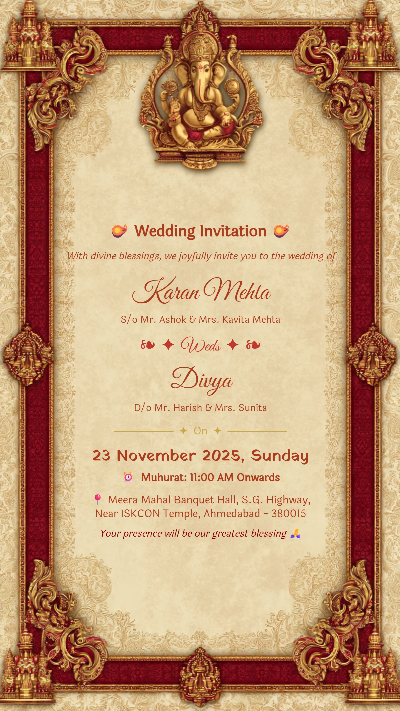 Ganesh Floral Invitation 16