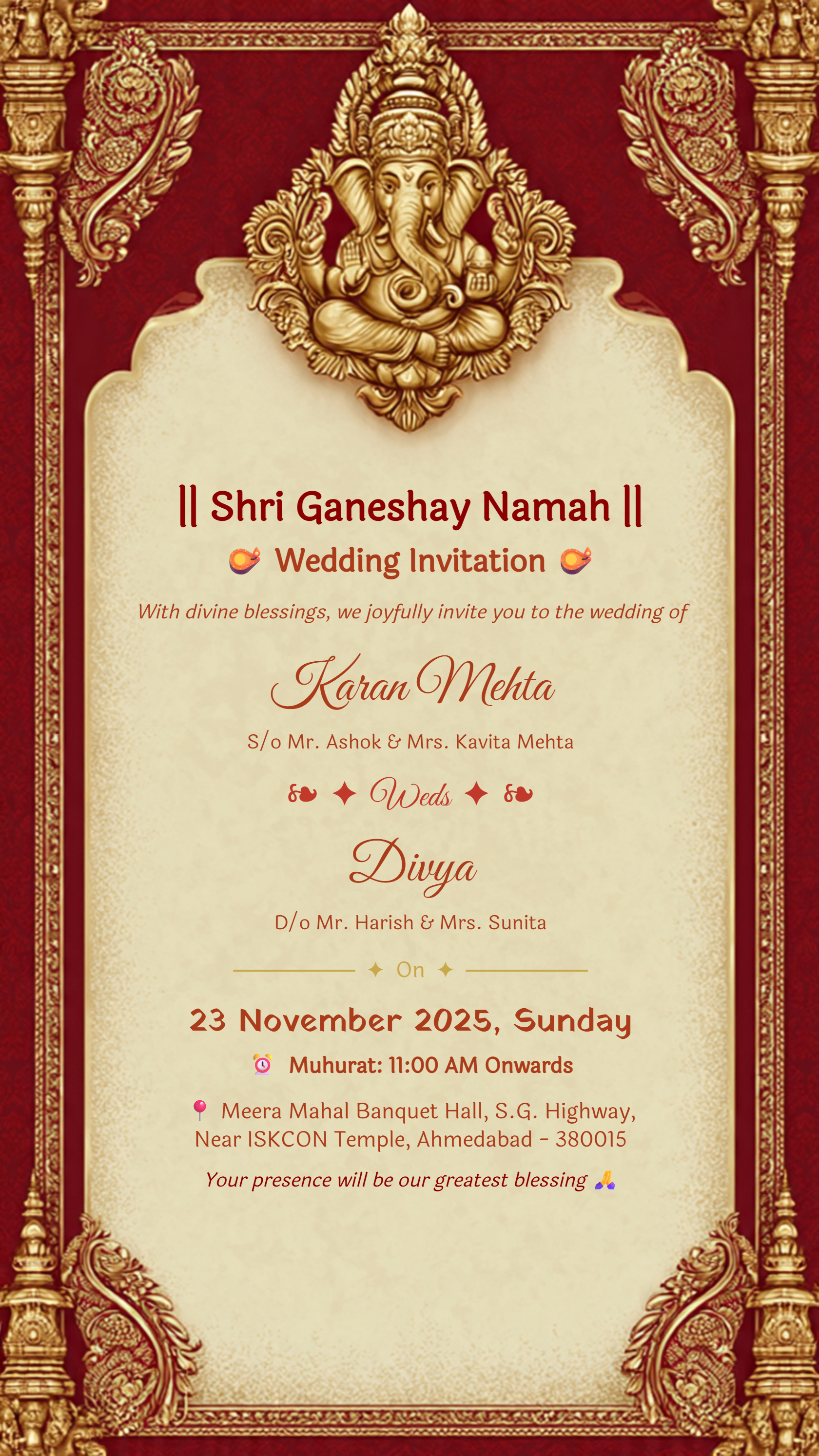 Ganesh Lord Wedding Card 13