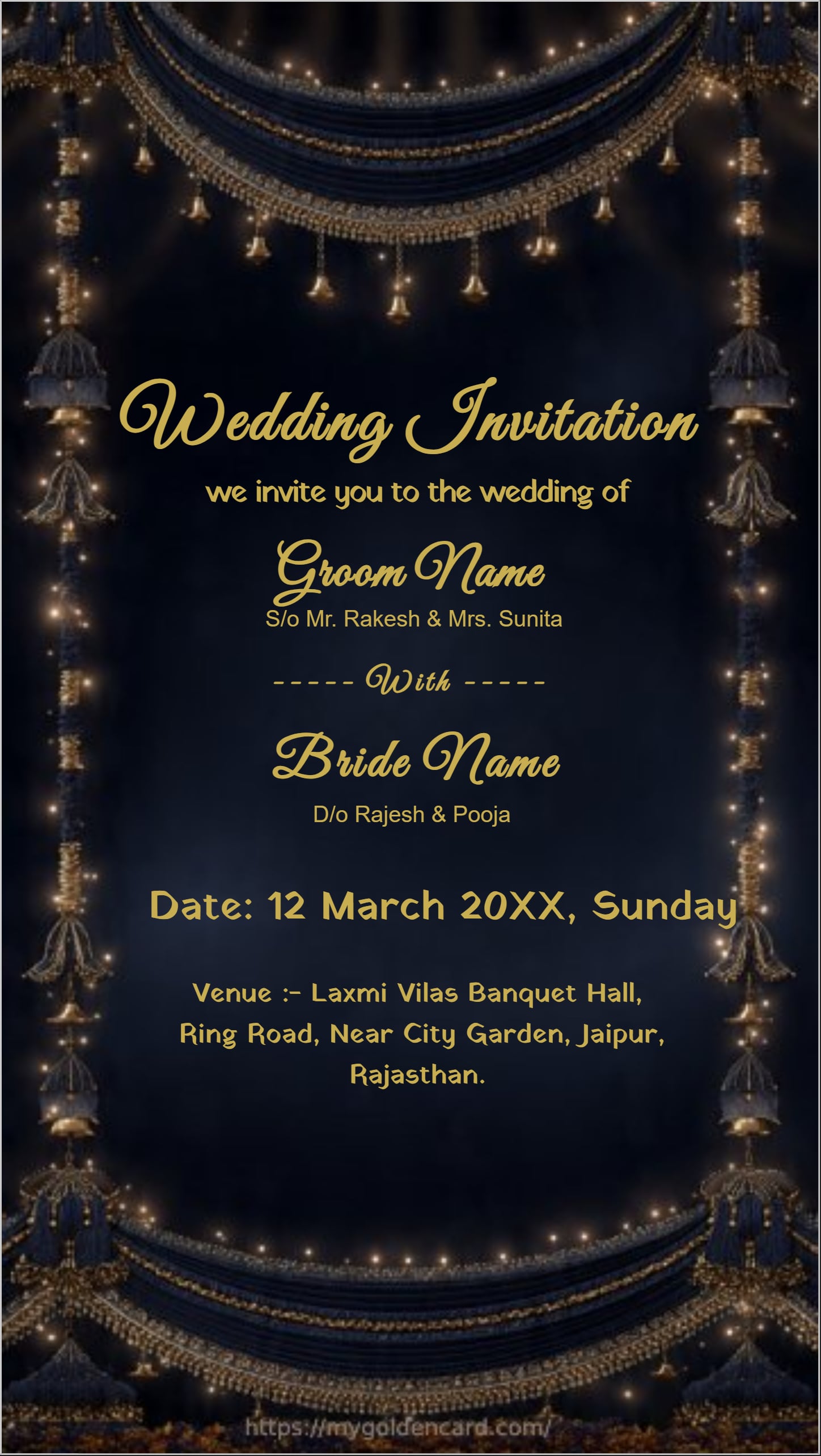 Traditional Maroon Wedding Invitation Gold Art